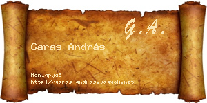 Garas András névjegykártya
